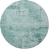 8' Teal And Aqua Abstract Washable Round Rug With UV Protection