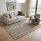 5' X 8' Brown And Taupe Striped Washable Area Rug With UV Protection