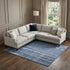 9' X 12' Navy Blue And Denim Blue Striped Washable Area Rug With UV Protection