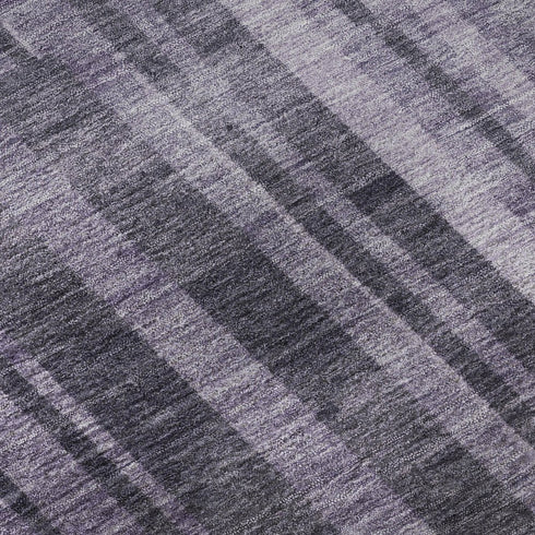 5' X 8' Purple And Lilac Striped Washable Area Rug With UV Protection