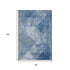 8' X 10' Blue Gray And Silver Diamond Washable Area Rug With UV Protection