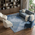 8' X 10' Blue Gray And Silver Diamond Washable Area Rug With UV Protection