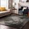 9' X 12' Gray And Silver Diamond Washable Area Rug With UV Protection