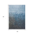 5' X 8' Blue Gray And Charcoal Ombre Washable Area Rug With UV Protection