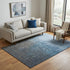 5' X 8' Blue Gray And Charcoal Ombre Washable Area Rug With UV Protection