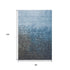 8' X 10' Blue Gray And Charcoal Ombre Washable Area Rug With UV Protection