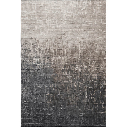 5' X 8' Khaki Gray And Charcoal Ombre Washable Area Rug With UV Protection