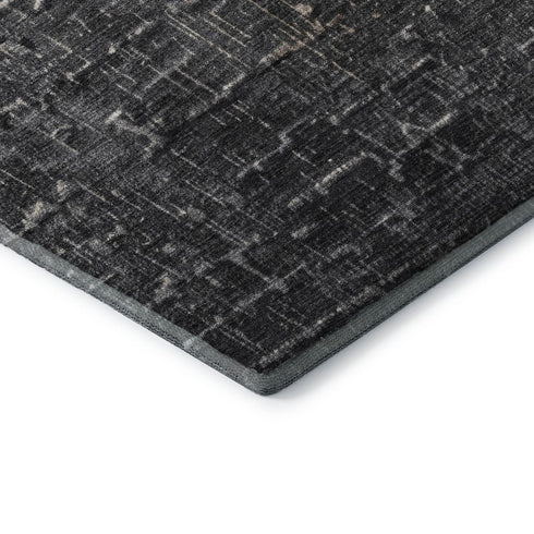 5' X 8' Khaki Gray And Charcoal Ombre Washable Area Rug With UV Protection