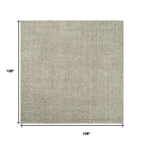 9' Gray Jute Handmade Square Rug