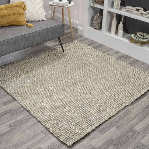 9' Gray Jute Handmade Square Rug