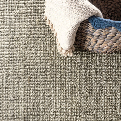 9' Gray Jute Handmade Square Rug