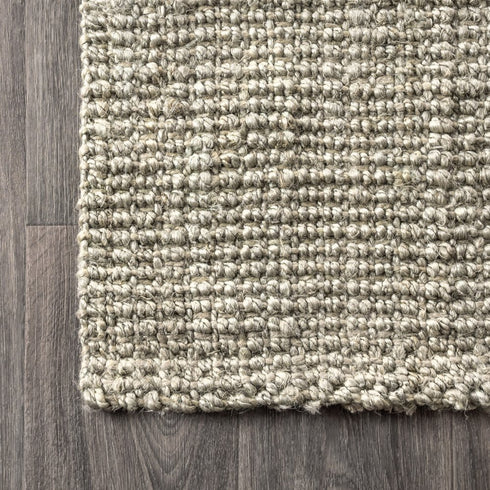 9' Gray Jute Handmade Square Rug