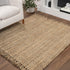 8' Natural Jute Handmade Square Rug With Fringe