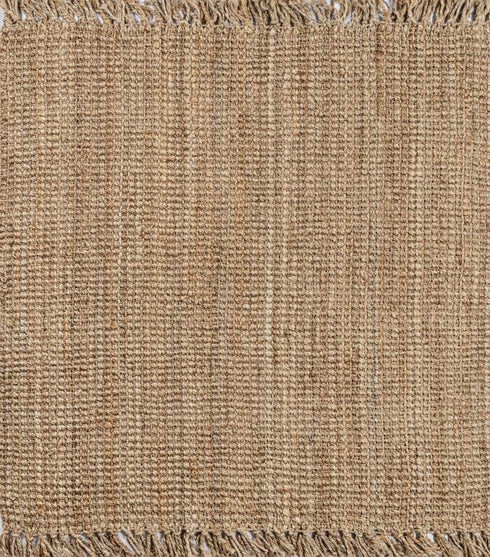 8' Natural Jute Handmade Square Rug With Fringe