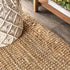 8' Natural Jute Handmade Square Rug With Fringe