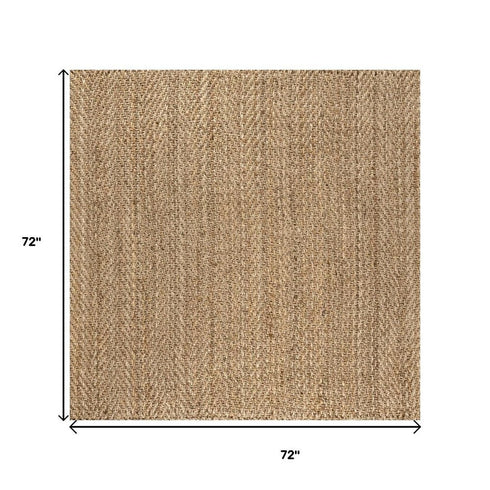 6' Natural Jute Handmade Square Rug