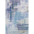 5' X 8' Blue And Ivory Abstract Geometric Washable Area Rug With UV Protection