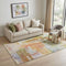 5' X 8' Coral Ivory And Gold Abstract Geometric Washable Area Rug With UV Protection