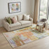 5' X 8' Coral Ivory And Gold Abstract Geometric Washable Area Rug With UV Protection