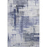 5' X 8' Denim Blue And Ivory Abstract Geometric Washable Area Rug With UV Protection