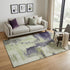 5' X 8' Fern Green Gray And Ivory Abstract Washable Area Rug With UV Protection