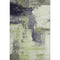 5' X 8' Fern Green Gray And Ivory Abstract Washable Area Rug With UV Protection