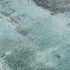 8' Teal Ivory And Charcoal Abstract Washable Round Rug With UV Protection