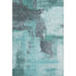 8' X 10' Teal Ivory And Charcoal Abstract Washable Area Rug With UV Protection