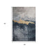 5' X 8' Blue Gray And Gold Abstract Washable Area Rug With UV Protection