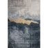 5' X 8' Blue Gray And Gold Abstract Washable Area Rug With UV Protection