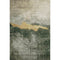 5' X 8' Fern Green And Gold Abstract Washable Area Rug With UV Protection