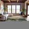 9' X 12' Fern Green And Gold Abstract Washable Area Rug With UV Protection