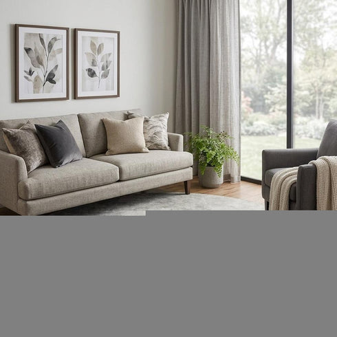 8' Taupe And Beige Abstract Washable Round Rug With UV Protection