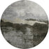 8' Taupe And Beige Abstract Washable Round Rug With UV Protection