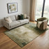 5' X 8' Fern Green And Beige Abstract Washable Area Rug With UV Protection