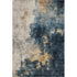 5' X 8' Blue Gold And Silver Abstract Washable Area Rug With UV Protection