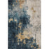 8' X 10' Blue Gold And Silver Abstract Washable Area Rug With UV Protection