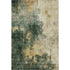 5' X 8' Fern Green Gold And Silver Abstract Washable Area Rug With UV Protection