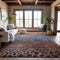 8' X 10' Rust Teal And Ivory Polka Dot Washable Area Rug With UV Protection