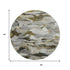 8' Granite Gray Beige And Gold Abstract Washable Round Rug With UV Protection