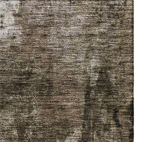 5' X 8' Brown And Beige Abstract Washable Area Rug With UV Protection
