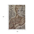 5' X 8' Brown Beige And Taupe Paisley Washable Area Rug With UV Protection