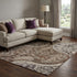 8' X 10' Brown Beige And Taupe Paisley Washable Area Rug With UV Protection