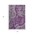 5' X 8' Purple And Charcoal Paisley Washable Area Rug With UV Protection
