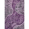 5' X 8' Purple And Charcoal Paisley Washable Area Rug With UV Protection