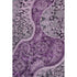 5' X 8' Purple And Charcoal Paisley Washable Area Rug With UV Protection