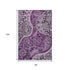 8' X 10' Purple And Charcoal Paisley Washable Area Rug With UV Protection