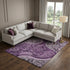 8' X 10' Purple And Charcoal Paisley Washable Area Rug With UV Protection