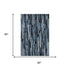 5' X 8' Blue Charcoal And Silver Striped Washable Area Rug With UV Protection