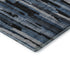 5' X 8' Blue Charcoal And Silver Striped Washable Area Rug With UV Protection